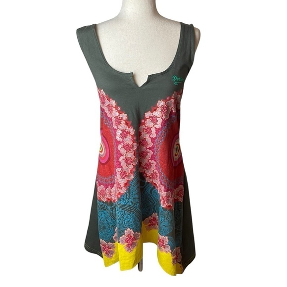 Desigual shift dress tunic size XL shimmer boho - Picture 1 of 7